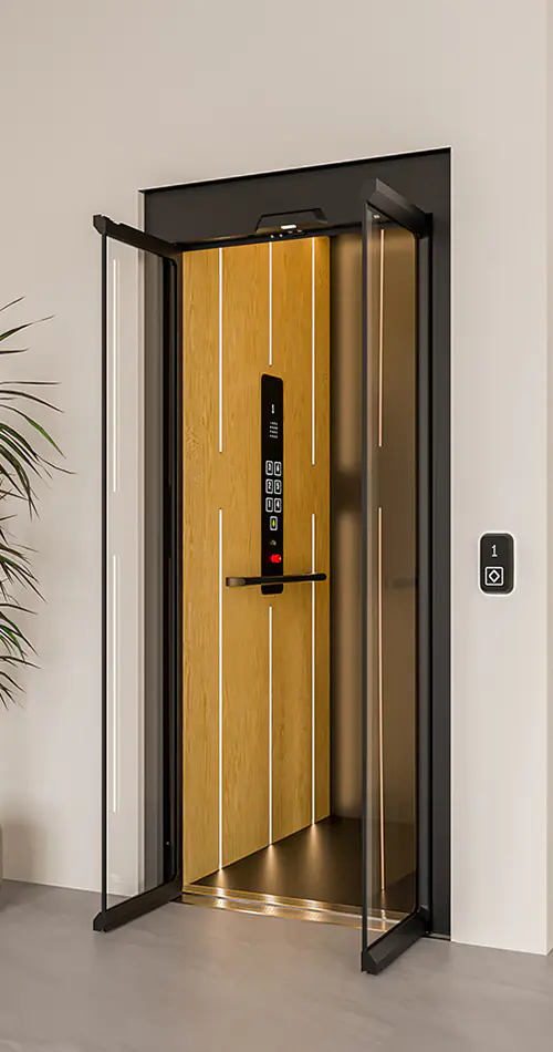 A green building with an energy efficient lift core